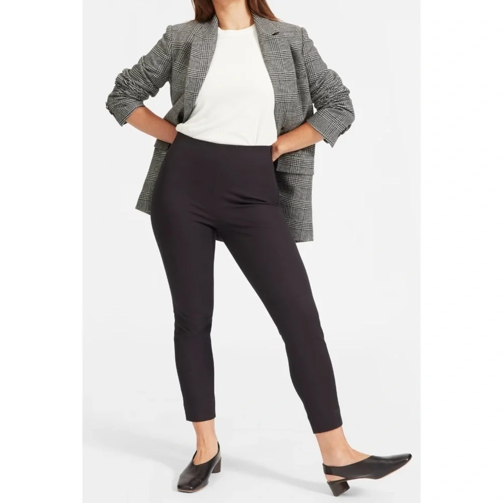 EVERLANE The Side Zip Cotton Stretch Black Pants - Picture 1 of 6